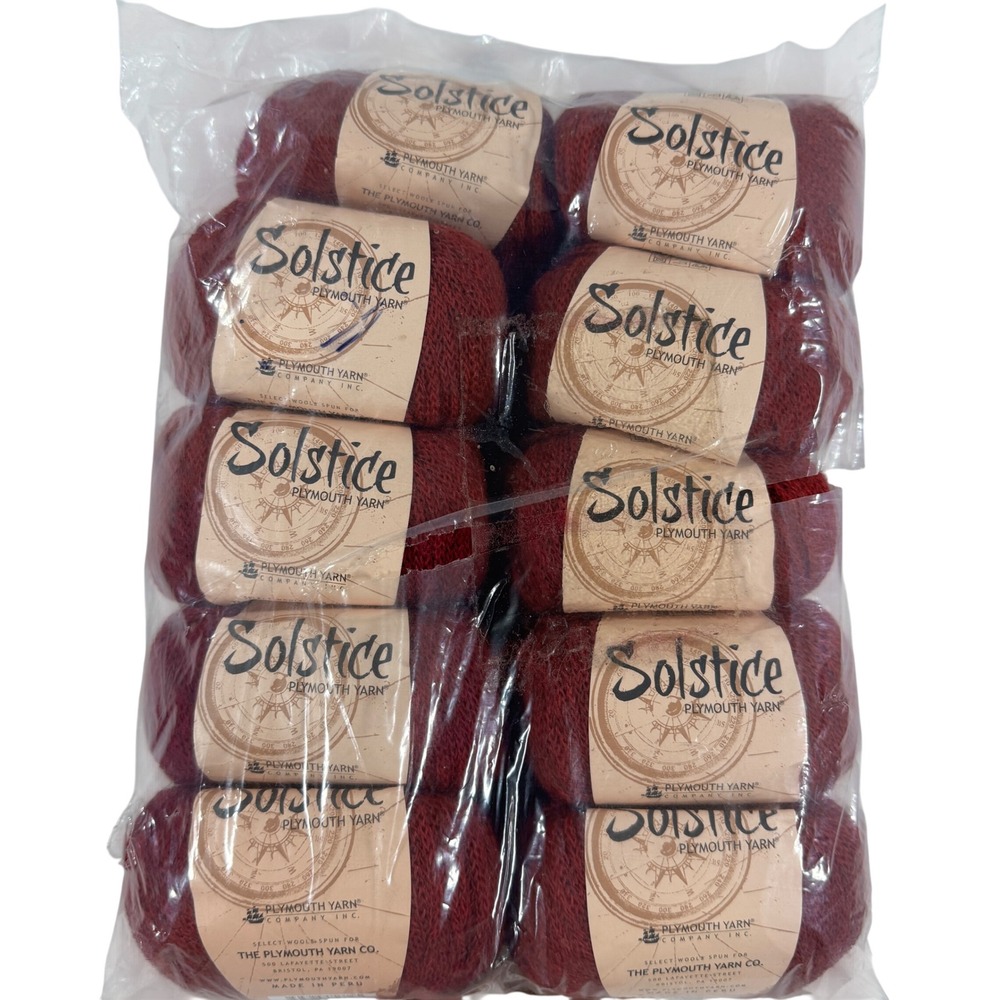 Plymouth Yarn Solstice Burgundy Baby Alpaca Merino Wool Yak Blend 10 Skeins
